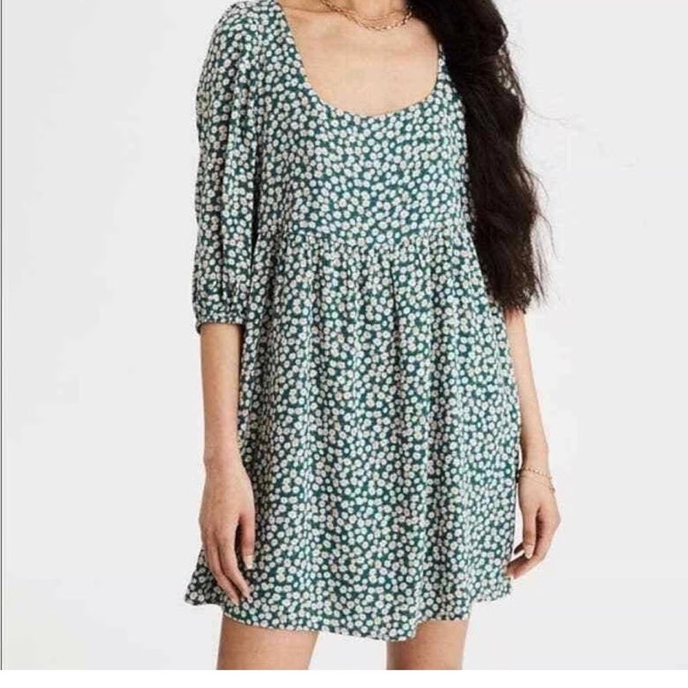 American Eagle Outfitters Green Floral Midi Dress